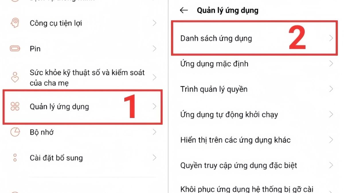 Gỡ bỏ các ứng dụng không sử dụng trên OPPO - Bước 2
