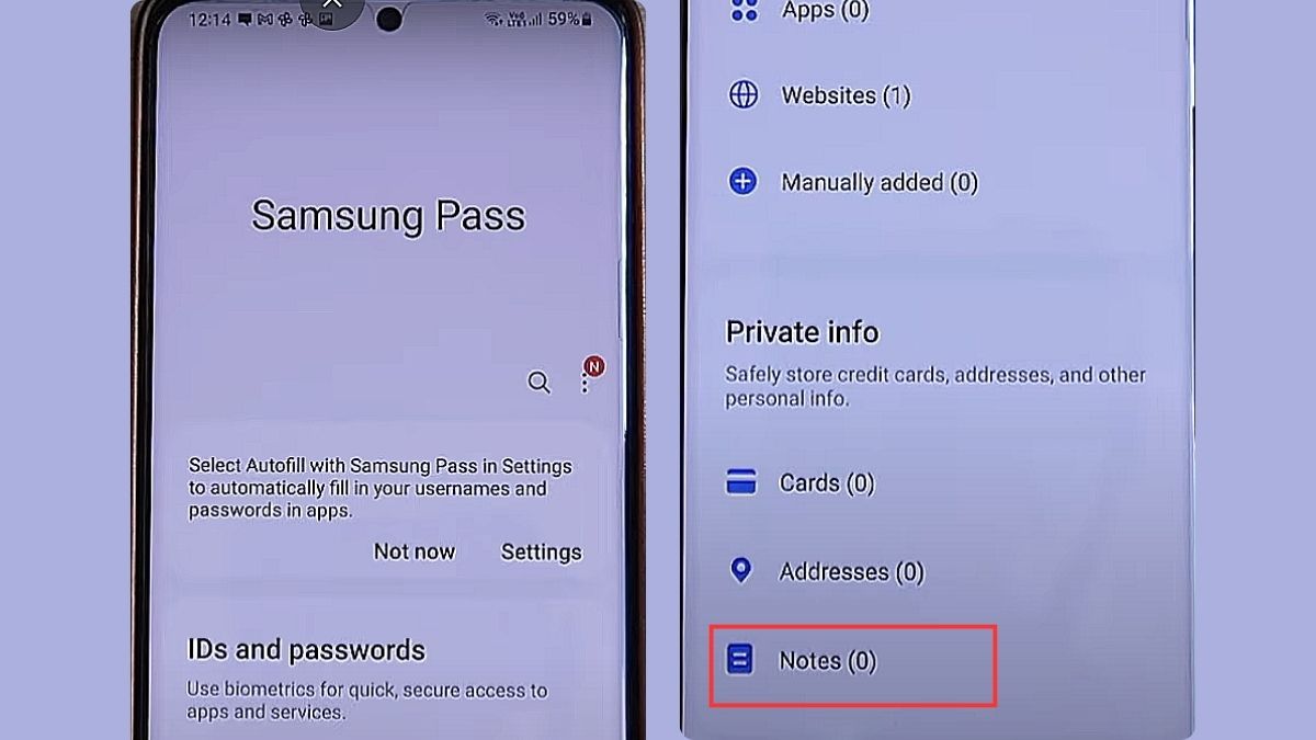 Hướng dẫn lưu ghi chú Samsung Pass