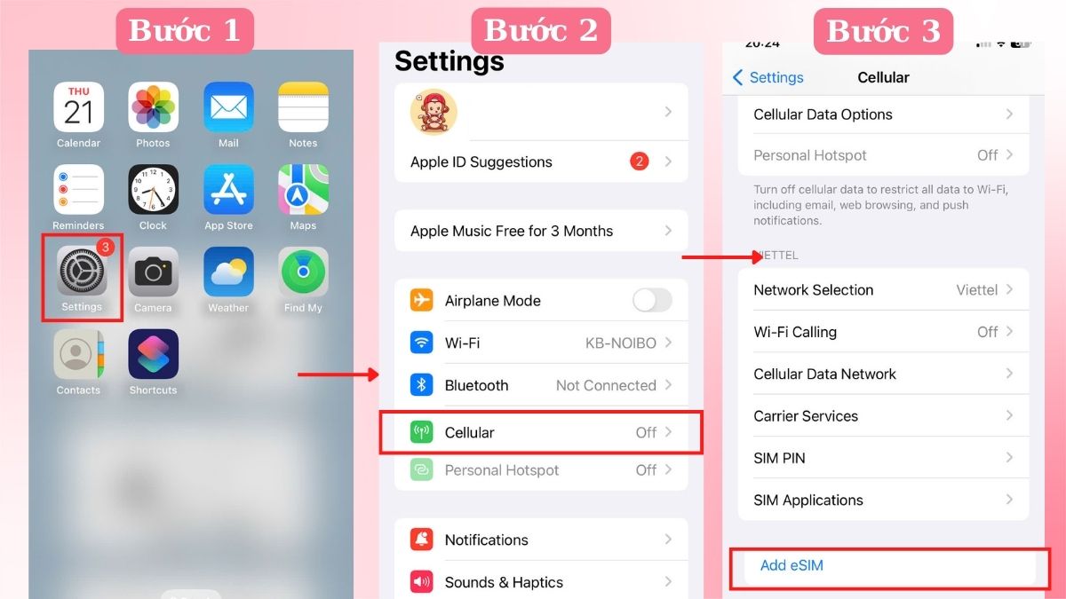 Kiểm tra eSIM trên iPhone 11 bằng cài đặt