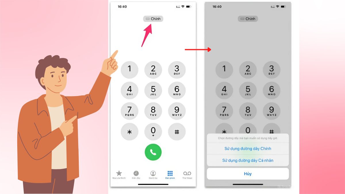 Thực hiện cuộc gọi bằng eSIM