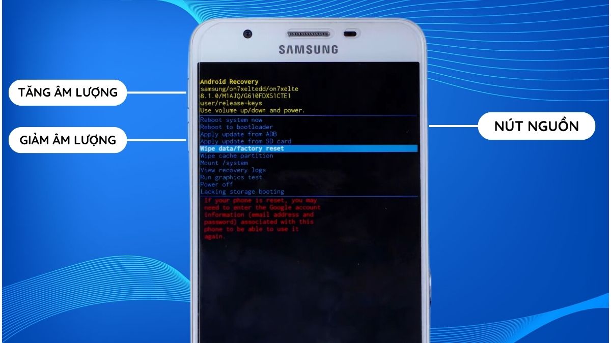 Khôi phục cài đặt gốc để mở khóa Samsung - Bước 2