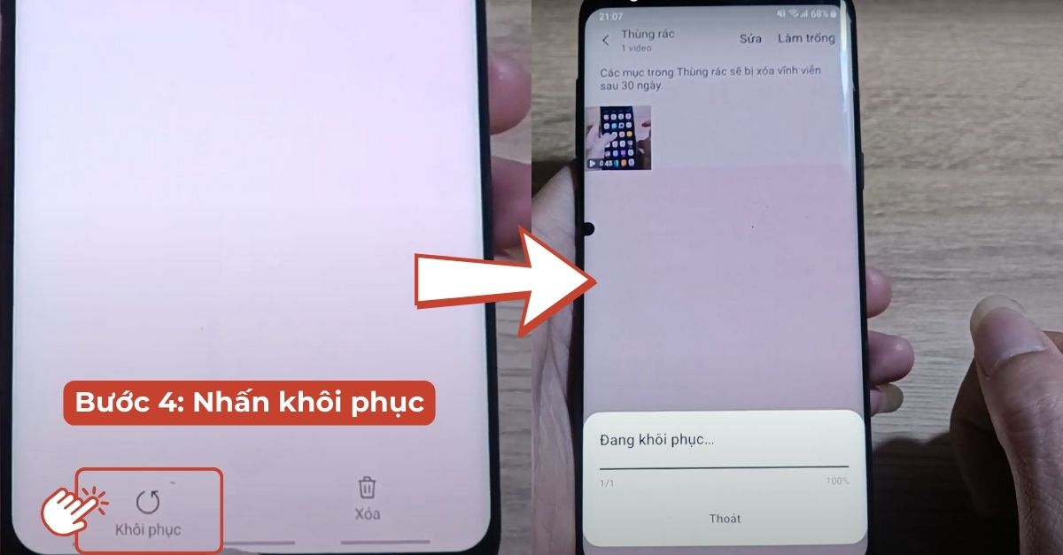 Khôi phục video đã xóa vĩnh viễn trên Android bằng thùng rác - Bước 4