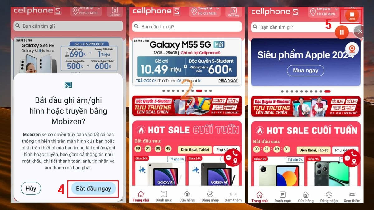 Quay màn hình Android bằng ứng dụng Mobizen Screen Recorder - Bước 4