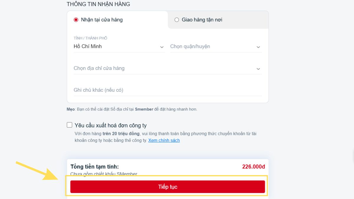 Cách mua SIM 0914 mạng Vinaphone tại CellphoneS: Bước 3