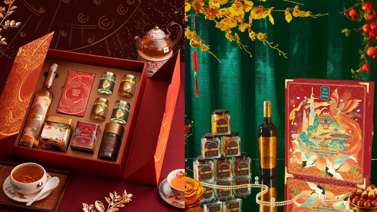Bộ quà tết với thiết kế đẹp mắt