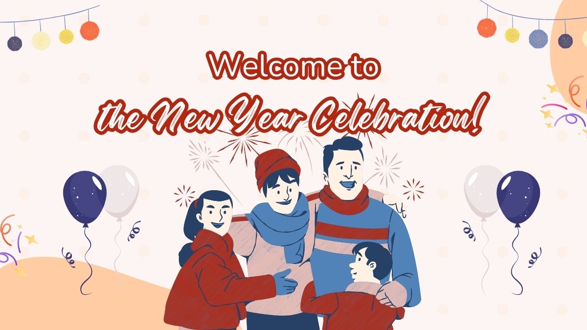 Kiểu chữ chúc mừng năm mới kết hợp