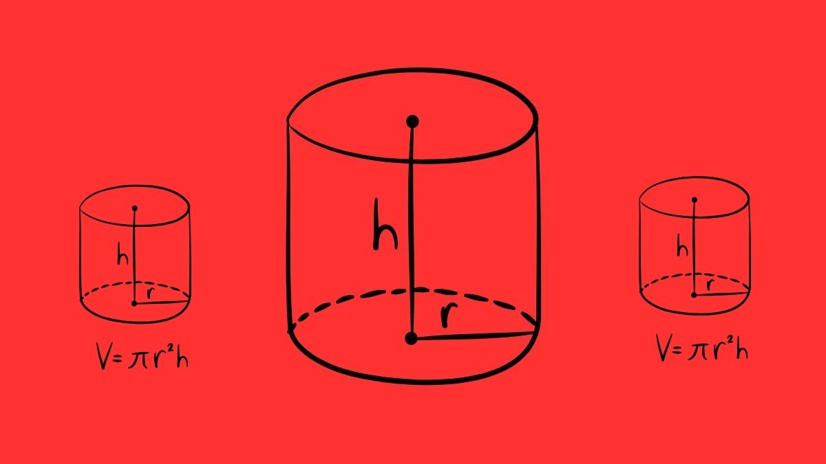 Áp dụng công thức tính thể tích hình trụ 