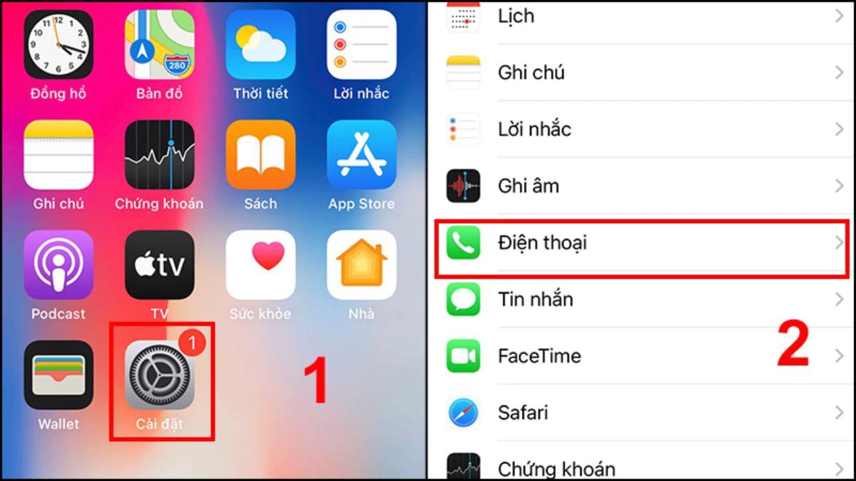 Cách tắt tính năng chuyển cuộc gọi trên iOS - BƯỚC 1