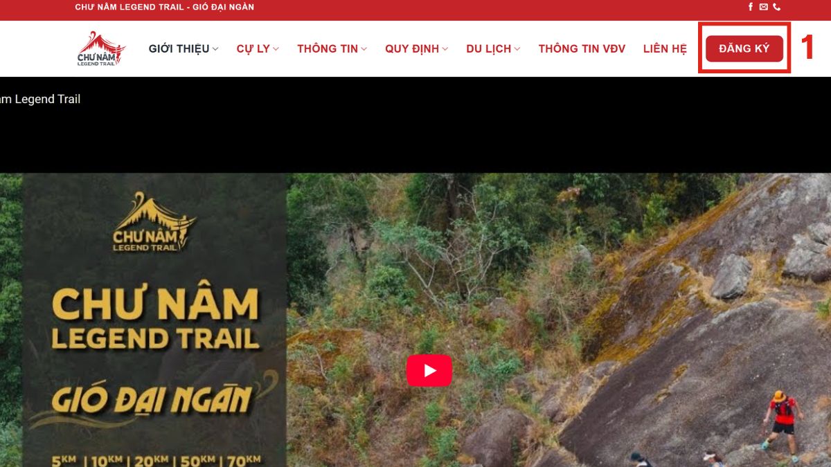 Cách đăng ký giải chạy Chư Nâm Trail 2025 - Bước 1