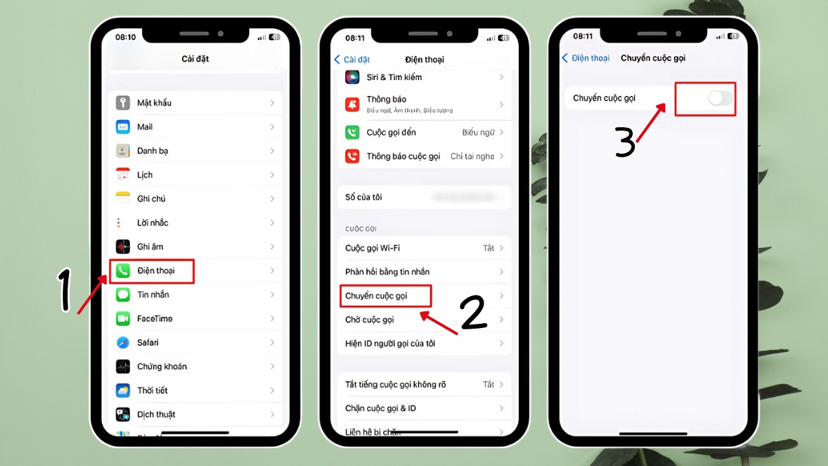 Huỷ chuyển hướng cuộc gọi MobiFone trên iPhone