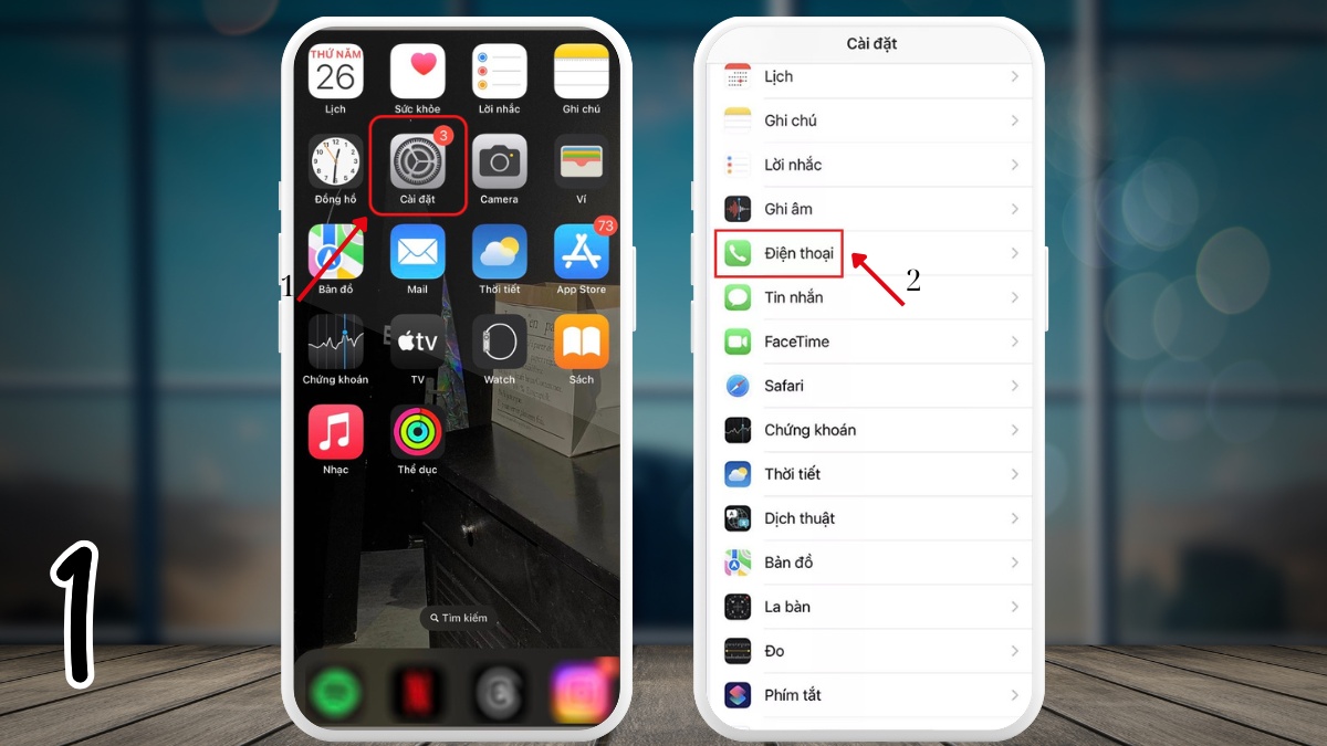 Chuyển tiếp cuộc gọi MobiFone trên iPhone - Bước 1