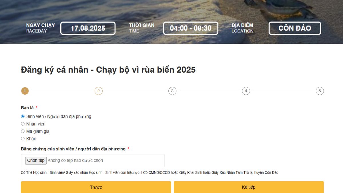 Hướng dẫn chi tiết cách thức đăng ký chạy bộ Côn Đảo 2025 - Bước 3