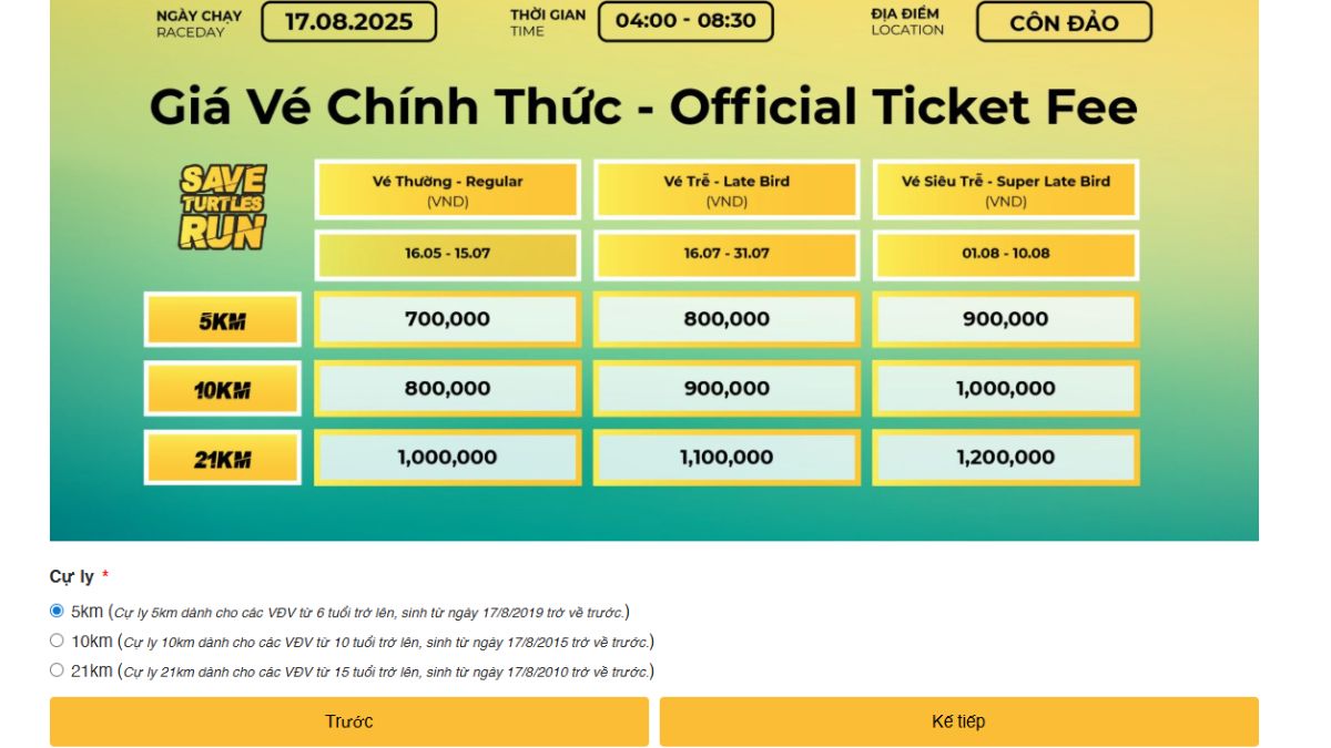 Hướng dẫn chi tiết cách thức đăng ký chạy bộ Côn Đảo 2025 - Bước 4