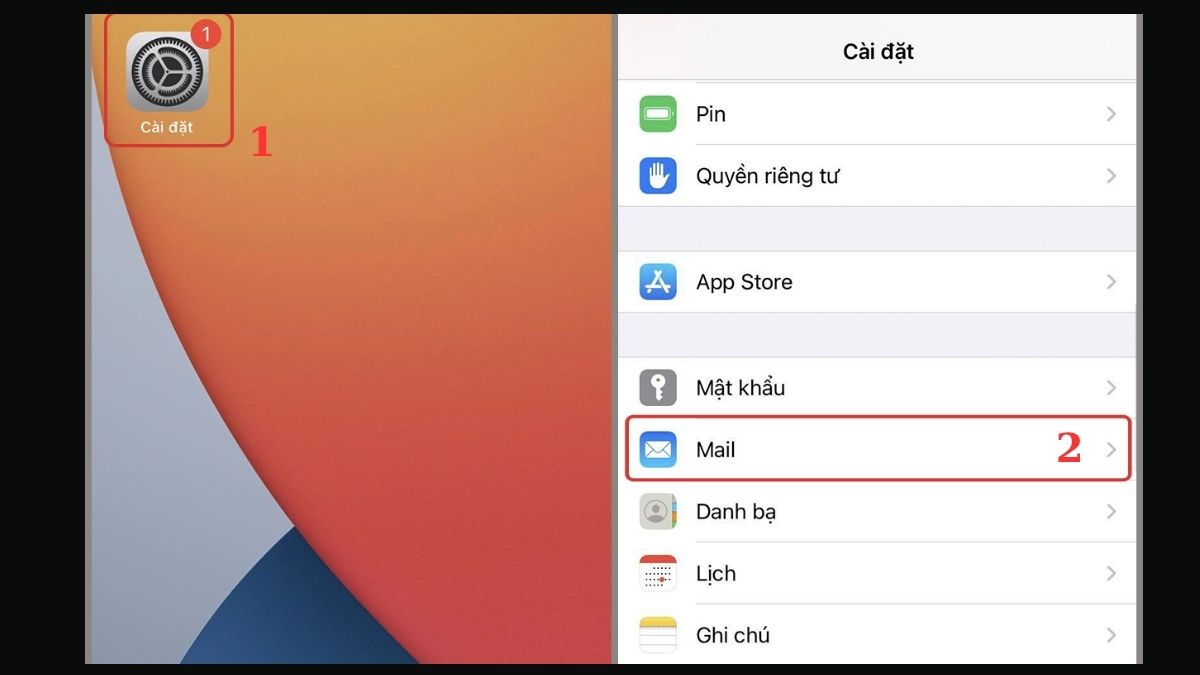 Vào mục Cài đặt