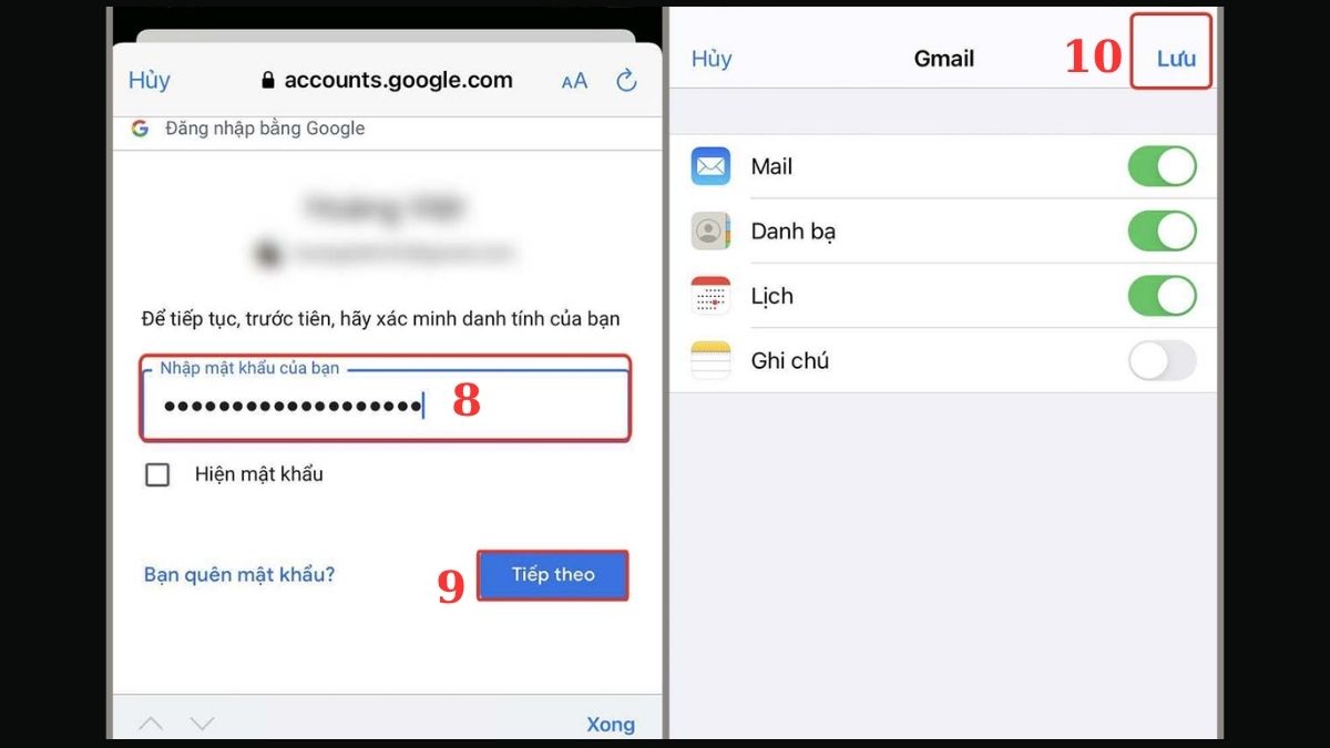 Nhập mật khẩu Gmail