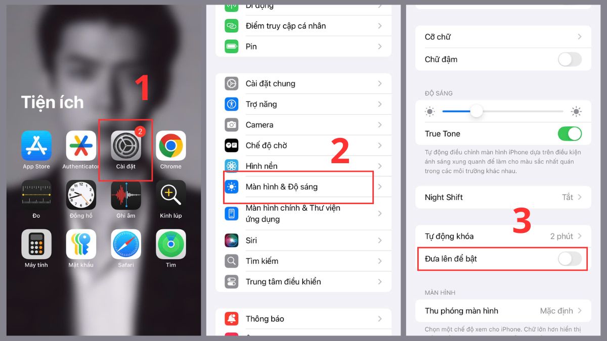 Các thao tác tắt nhấc điện thoại sáng màn hình nhanh chóng