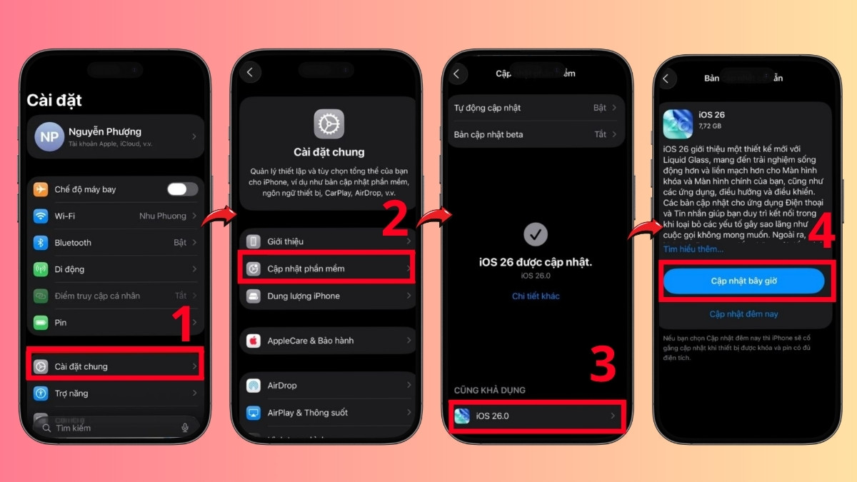 Thiết lập Cập nhật bây giờ