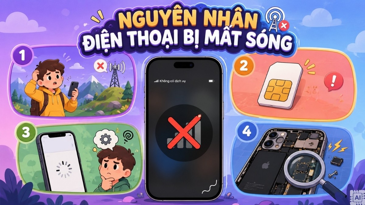 Lý do điện thoại mất tín hiệu mạng