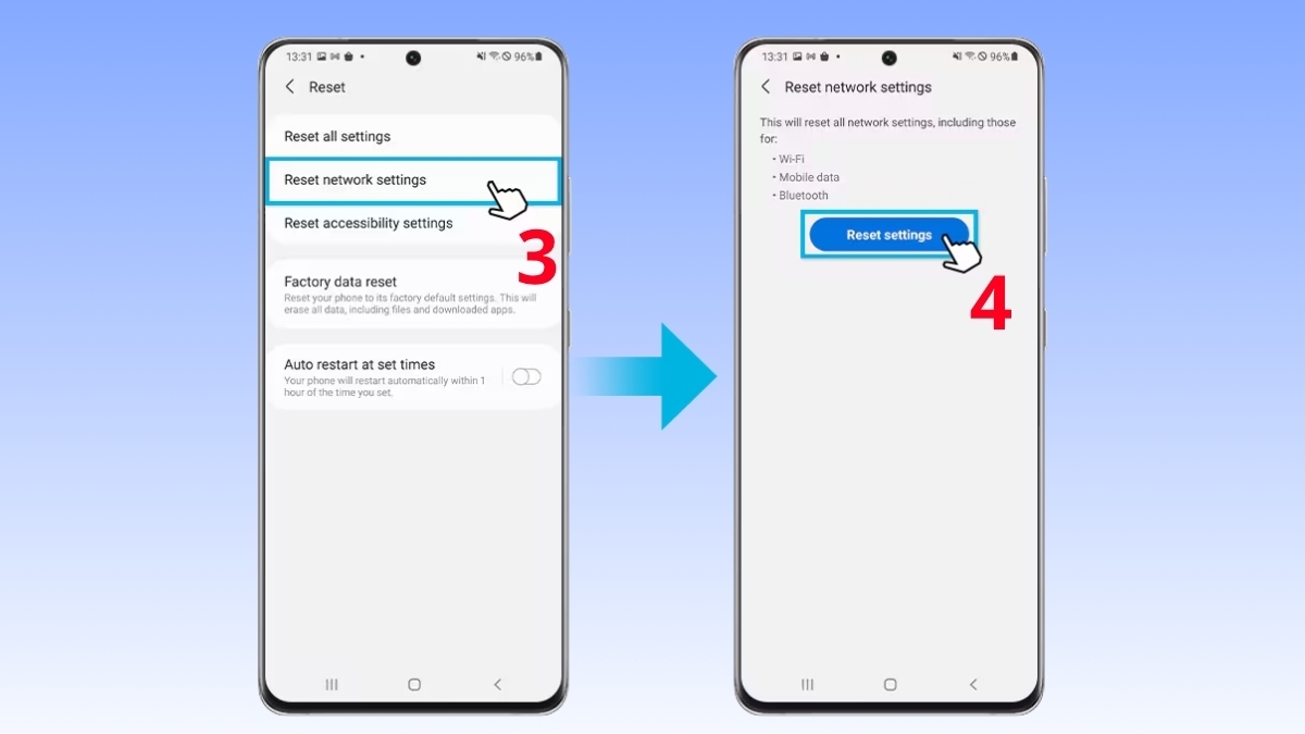 Thiết lập Reset settings