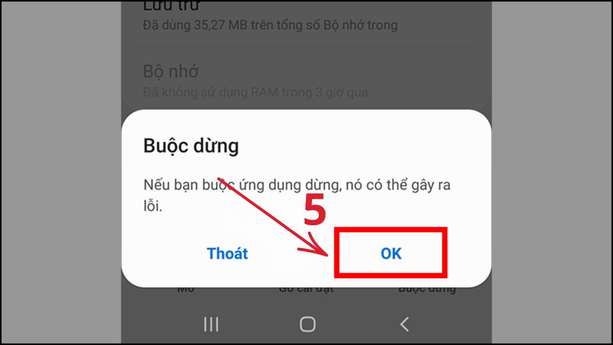 Nhấn OK