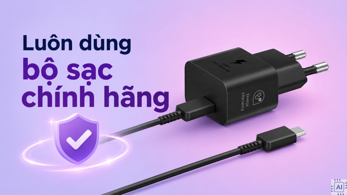 Dùng bộ sạc chính hãng