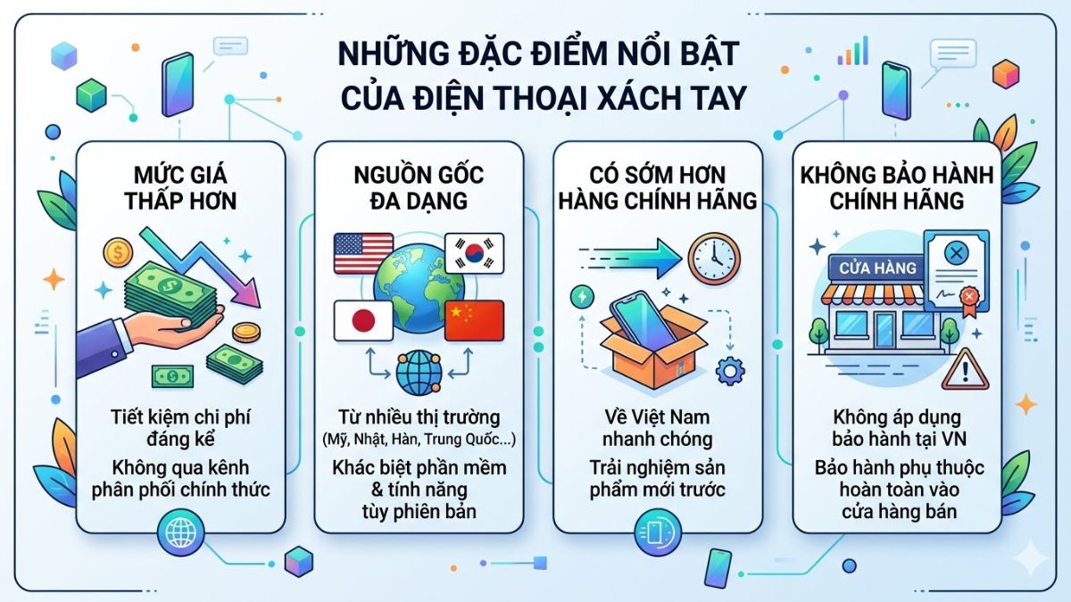Những đặc điểm nổi bật của điện thoại xách tay