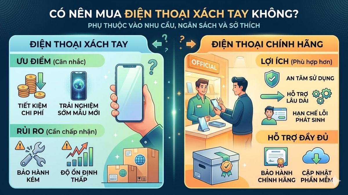 Quyết định mua điện thoại xách tay tùy thuộc vào nhu cầu sử dụng