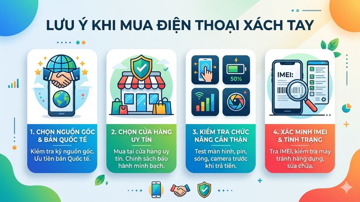 Lưu ý khi mua điện thoại xách tay