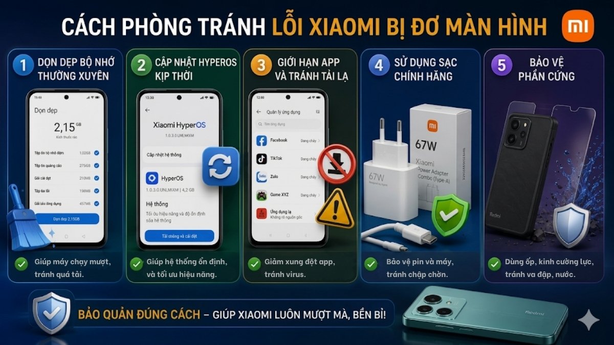 Cách phòng tránh điện thoại Xiaomi bị đơ màn hình