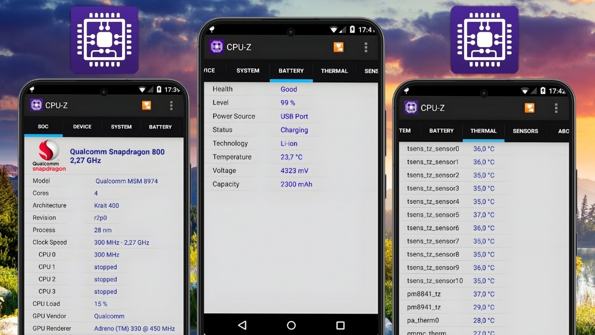 Giao diện ứng dụng CPU Z