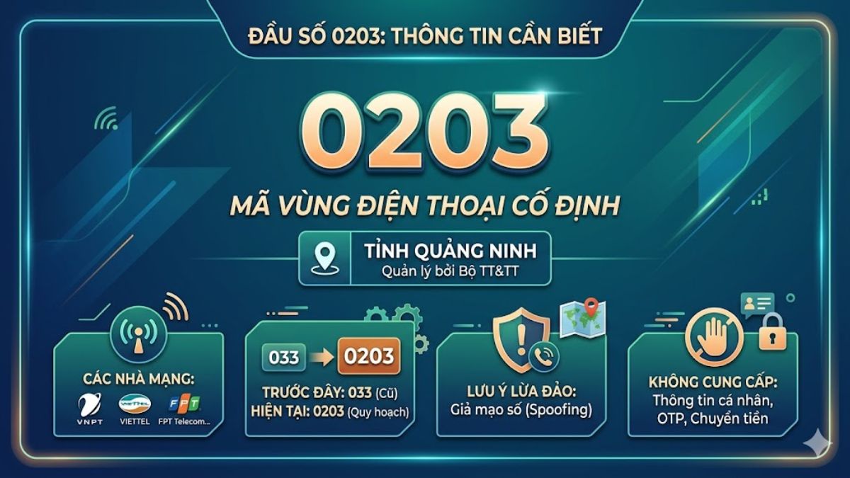 0203 là mã vùng điện thoại cố định của tỉnh Quảng Ninh