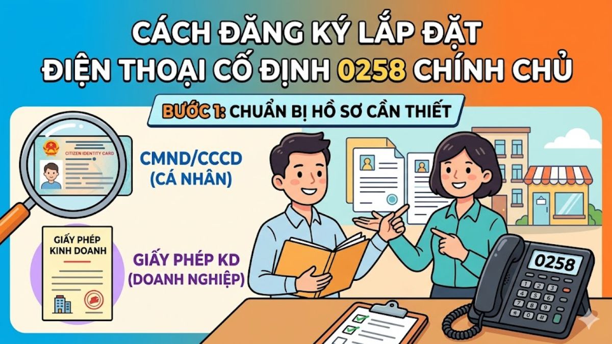Chuẩn bị hồ sơ đăng ký số điện thoại cố định 0258 chính chủ
