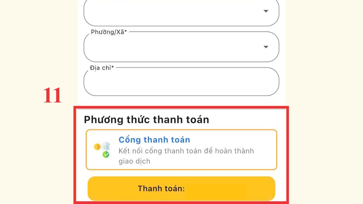 Tiến hành thanh toán
