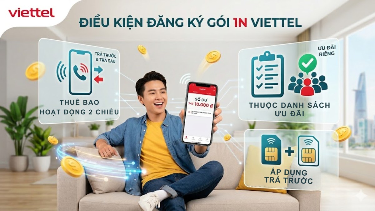 Số thuê bao còn hoạt động là điều kiện cần để đăng ký gói 1N Viettel 