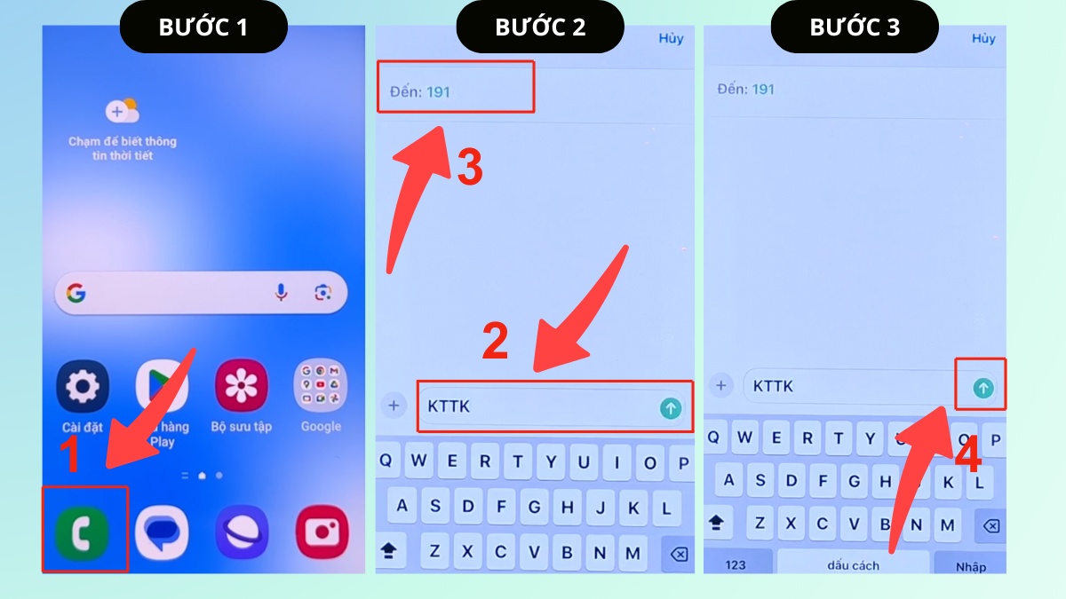Thao tác kiểm tra gói cước đã đăng ký