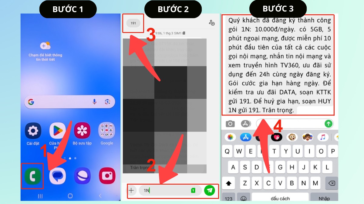 Hướng dẫn đăng ký gói 1N Viettel qua SMS