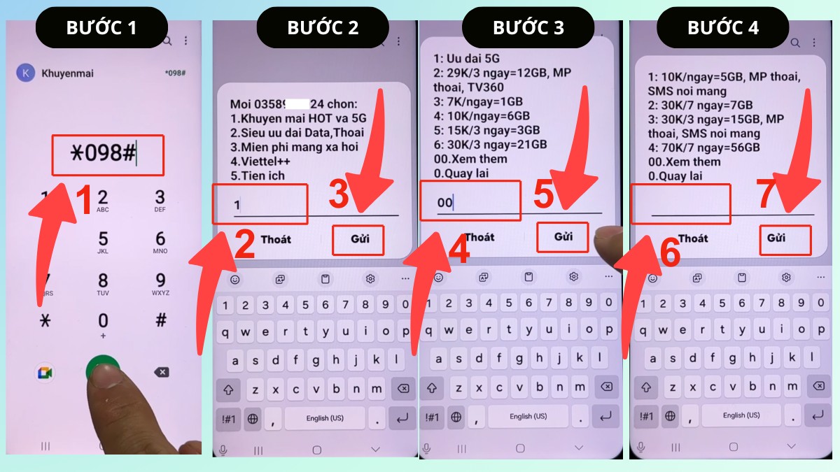 Hướng dẫn đăng ký gói 1N Viettel qua quay số USSD