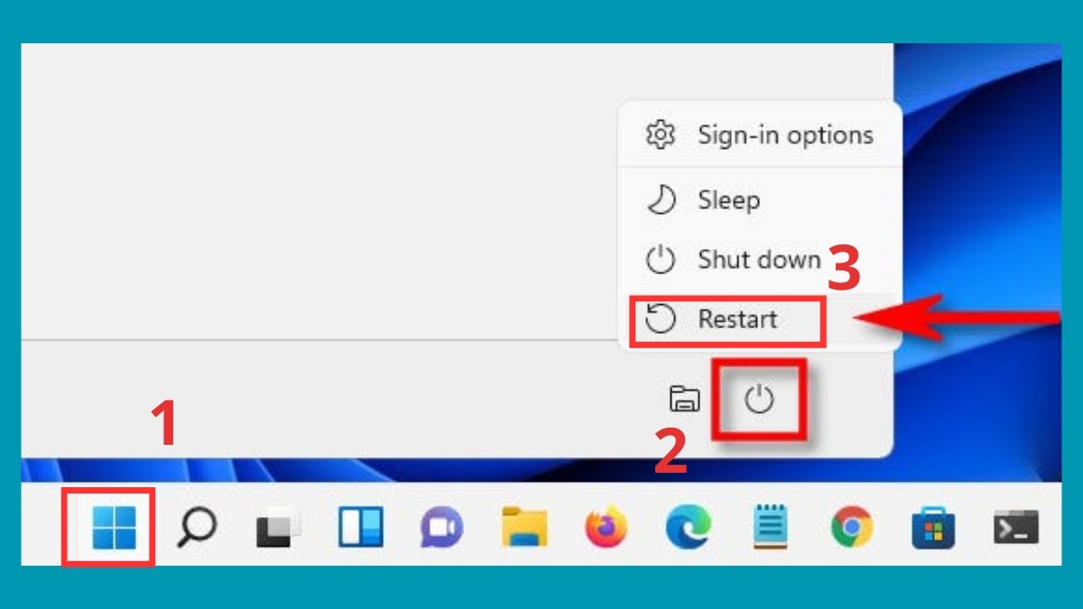 Khởi động lại máy tính