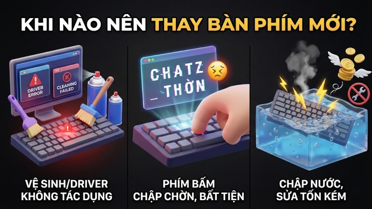 Thay bàn phím mới cho máy tính khi không khắc phục được lỗi sau khi cài lại driver