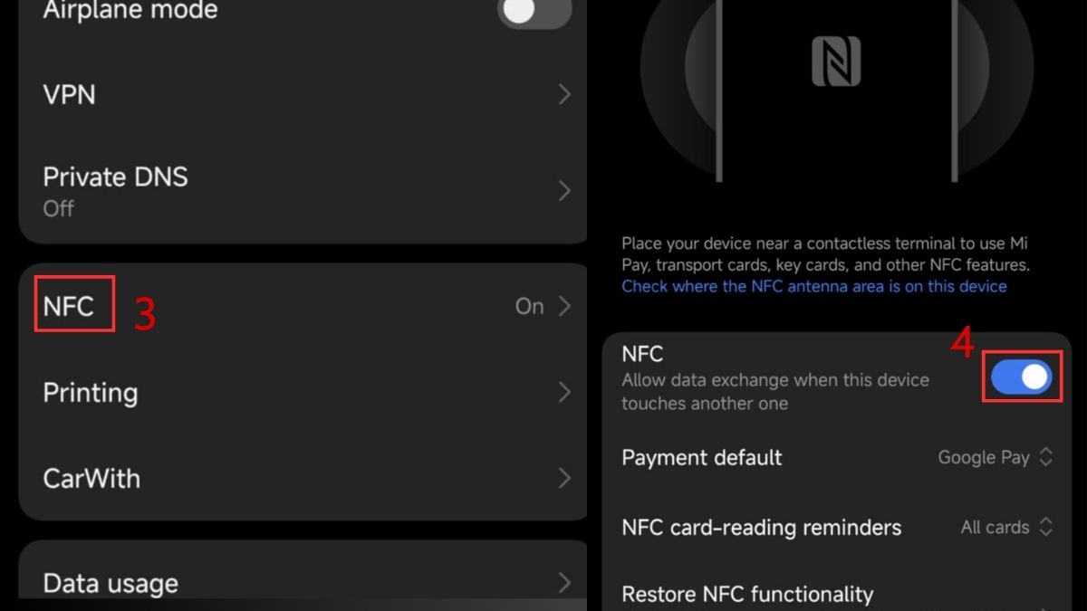 Bật chế độ NFC