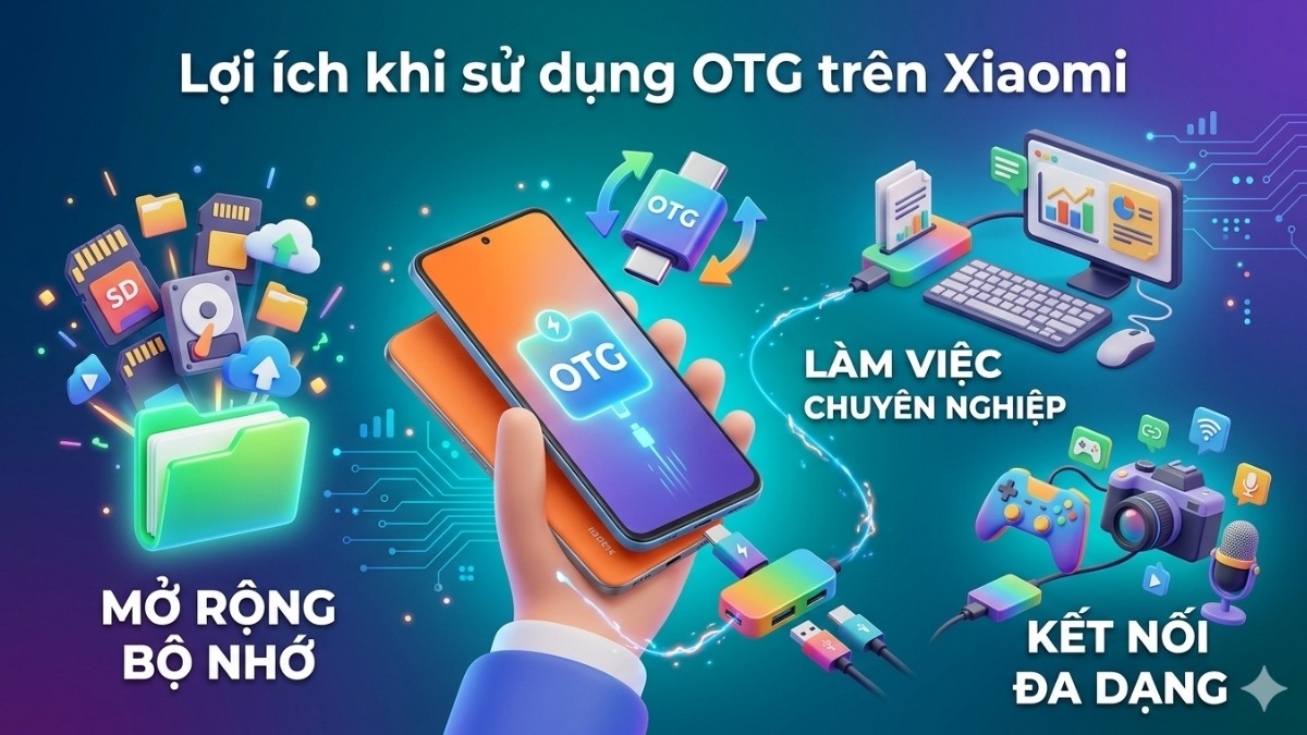 Sử dụng OTG trên điện thoại Xiaomi giúp tăng bộ nhớ