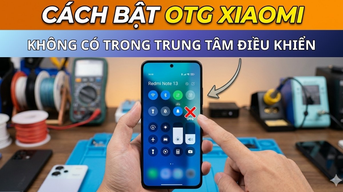 Cách bật OTG Xiaomi không có trong trung tâm điều khiển