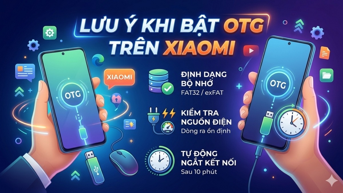 Những điểm cần chú ý khi kích hoạt OTG trên Xiaomi