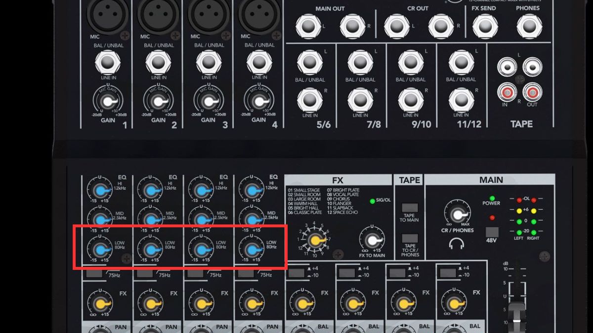 Điều chỉnh âm Bass bằng Mixer