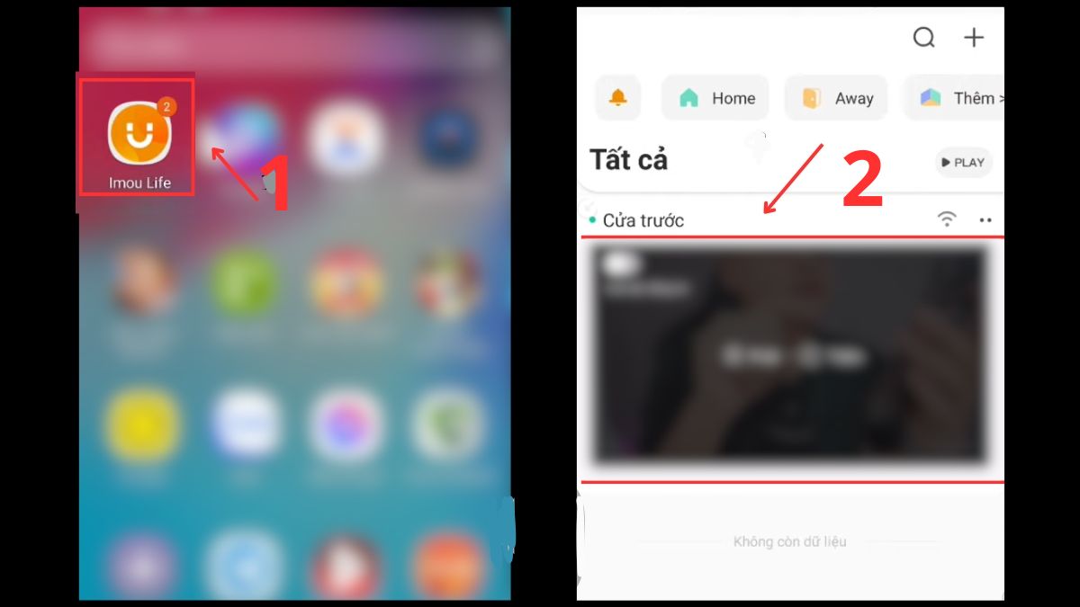 Truy cập vào ứng dụng IMOU Life và thiết lập tính năng cần theo dõi