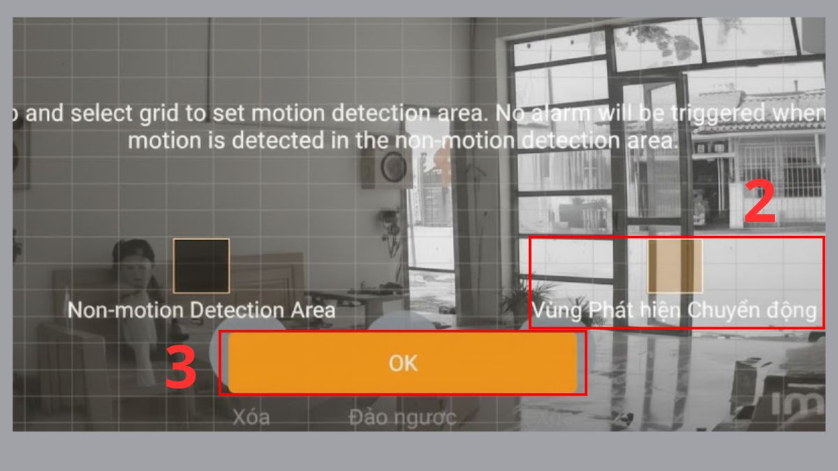 Chọn Vùng phát hiện chuyển động