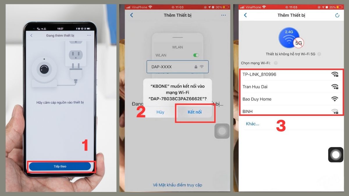 Kết nối WiFi cho camera KBONE