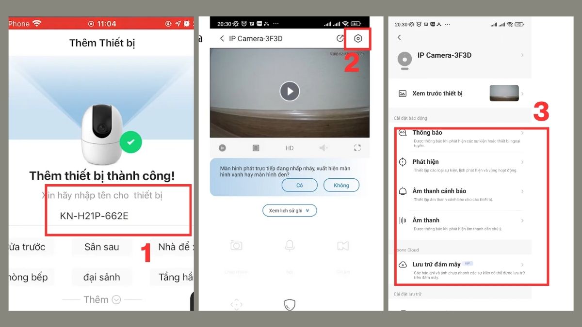 Cài đặt tên camera cho camera