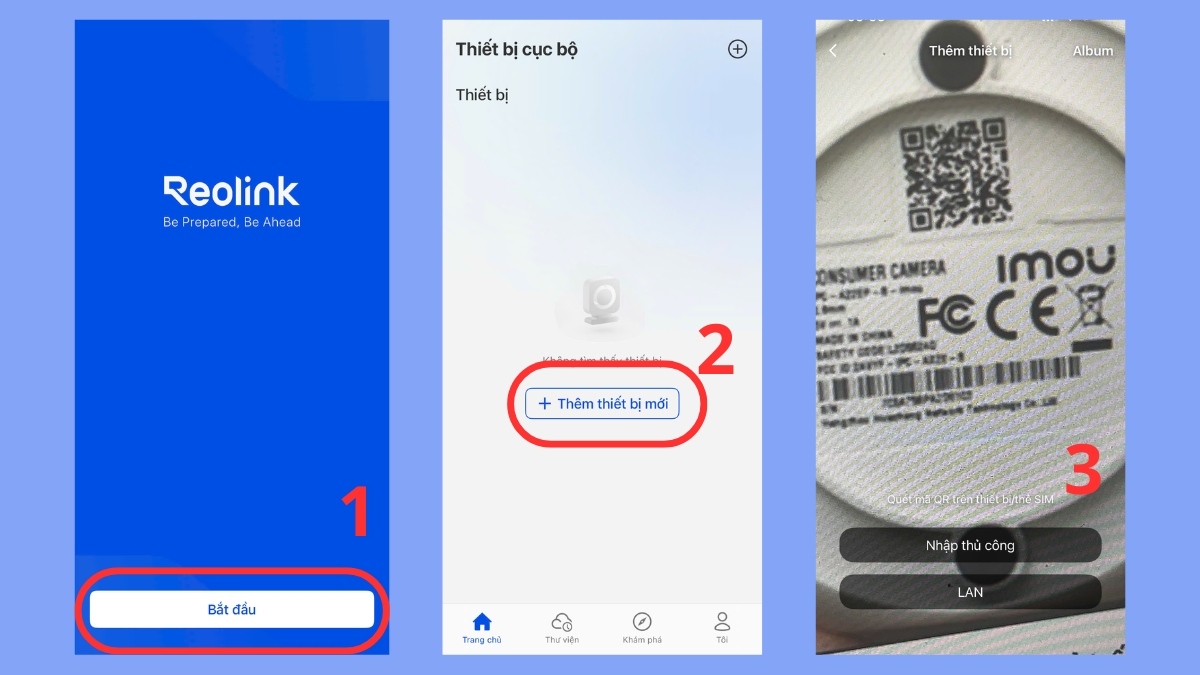 Mở app Reolink và thực hiện kết nối camera với điện thoại Samsung