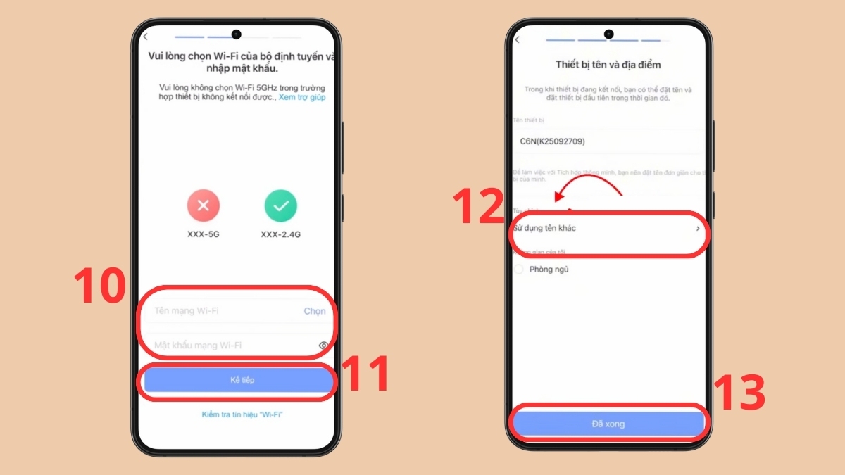 Thiết lập WiFi và hoàn tất kết nối camera Ezviz với điện thoại Samsung